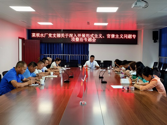 菜壩水廠黨支部召開關(guān)于深入開展形式主義、官僚主義問題專項整治專題會